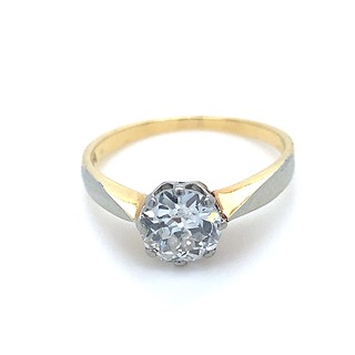 Soliterní prsten s diamantem | Art deco | Československo 1920 | 0,97ct.