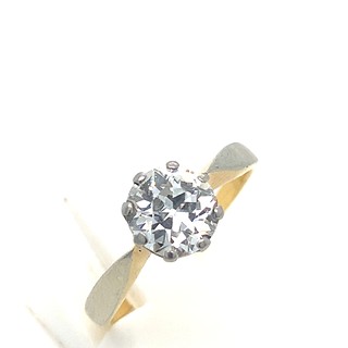 Soliterní prsten s diamantem | Art deco | Československo 1920 | 0,97ct.