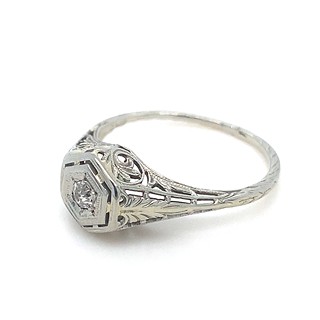 Prsten s diamantem | Art deco | Československo 1935