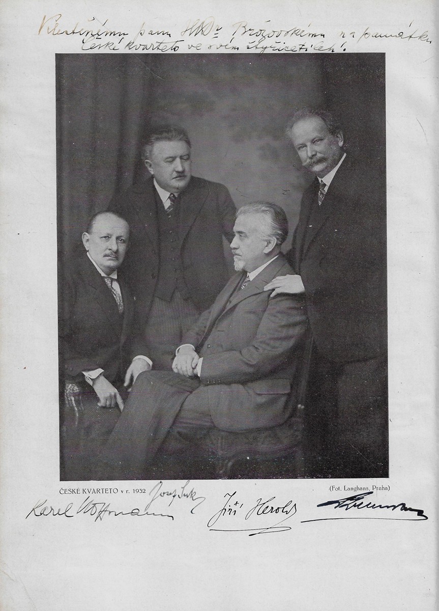 Josef Suk (1874 - 1935) - podpisy - Josef Suk, Ladislav Zelenka, Karel Hoffmann, Jiří Herold