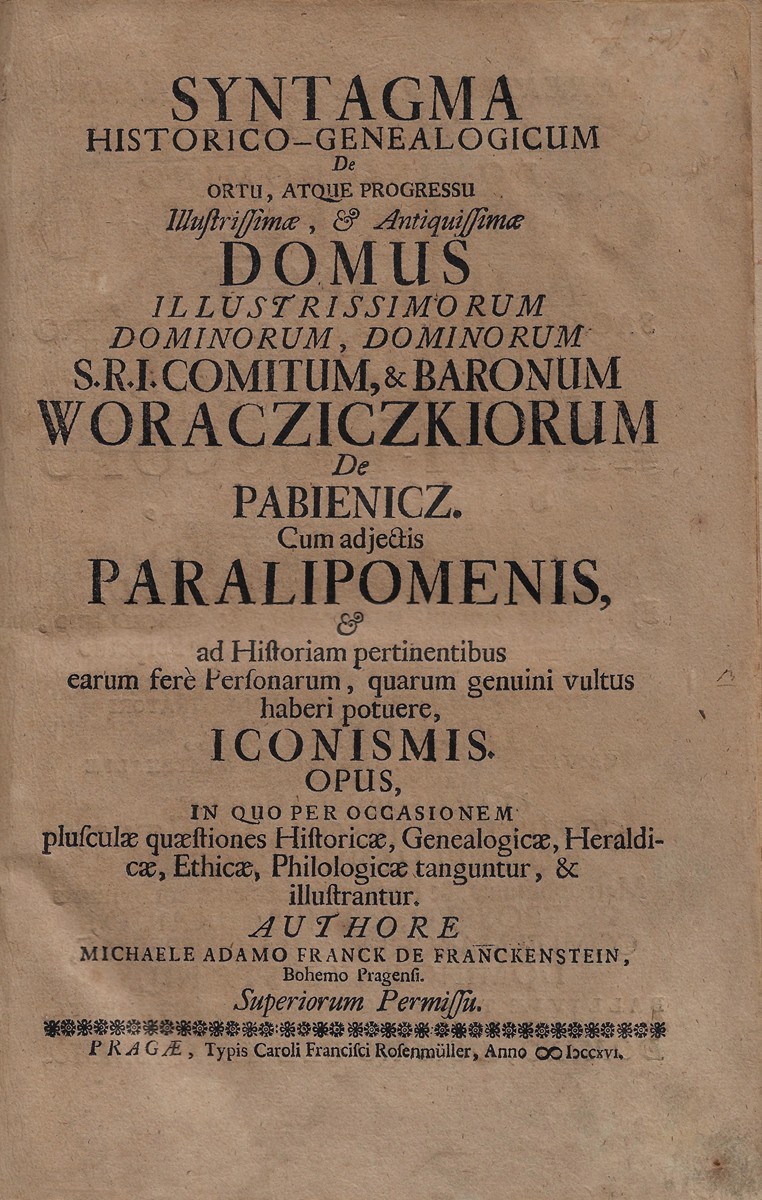 Syntagma historico-genealogicum de ortu / Michael Adam Franck z Franckensteina