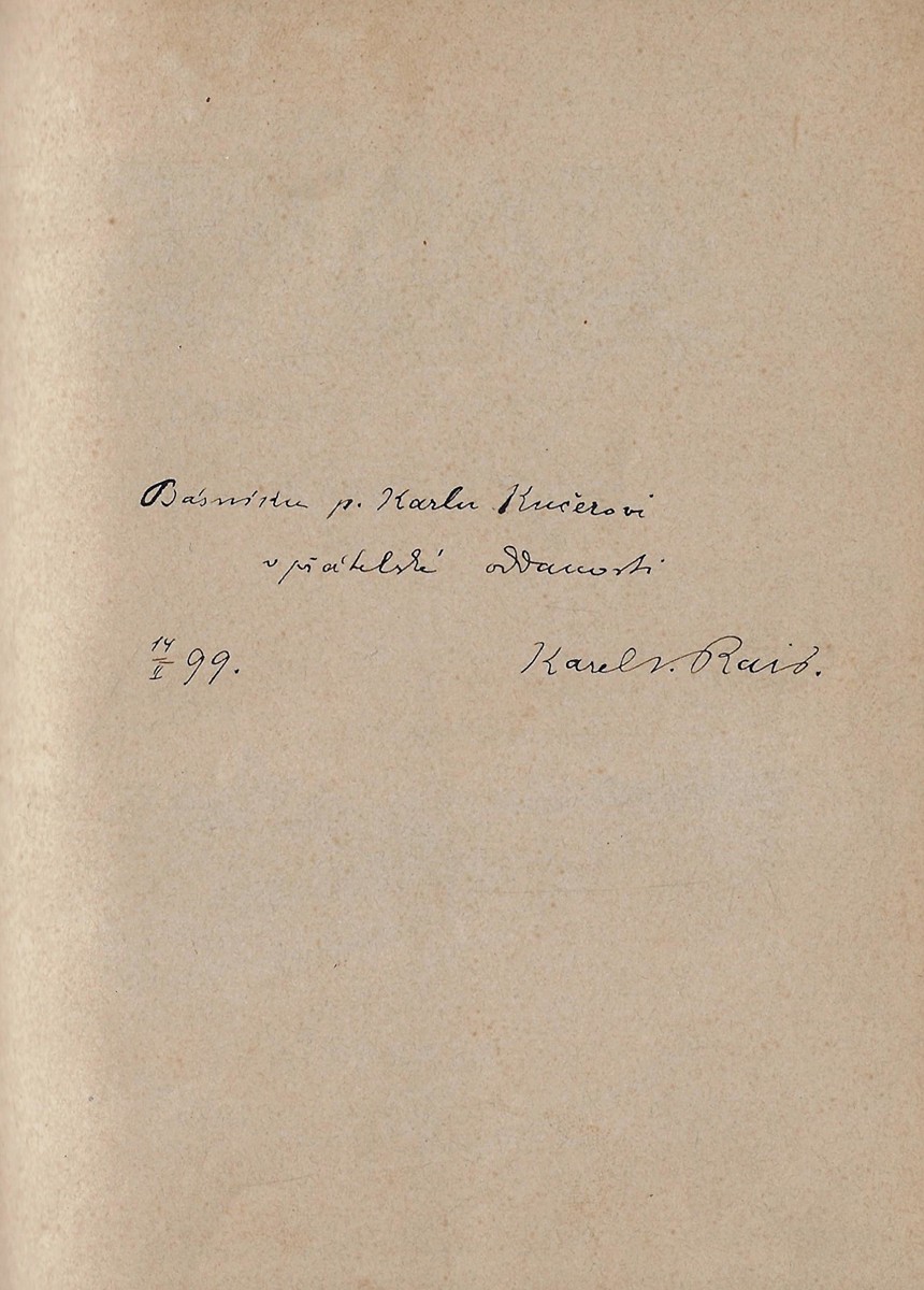 Karel Václav Rais (1859 - 1926) - podpis - Západ / Karel Václav Rais