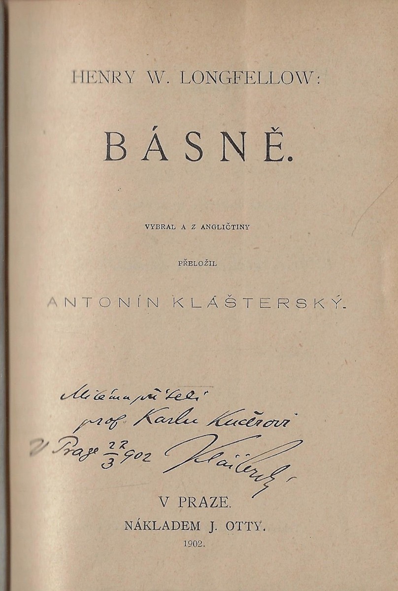 Jaroslav Kvapil - podpisy Antonín Klášterský a František Kvapil