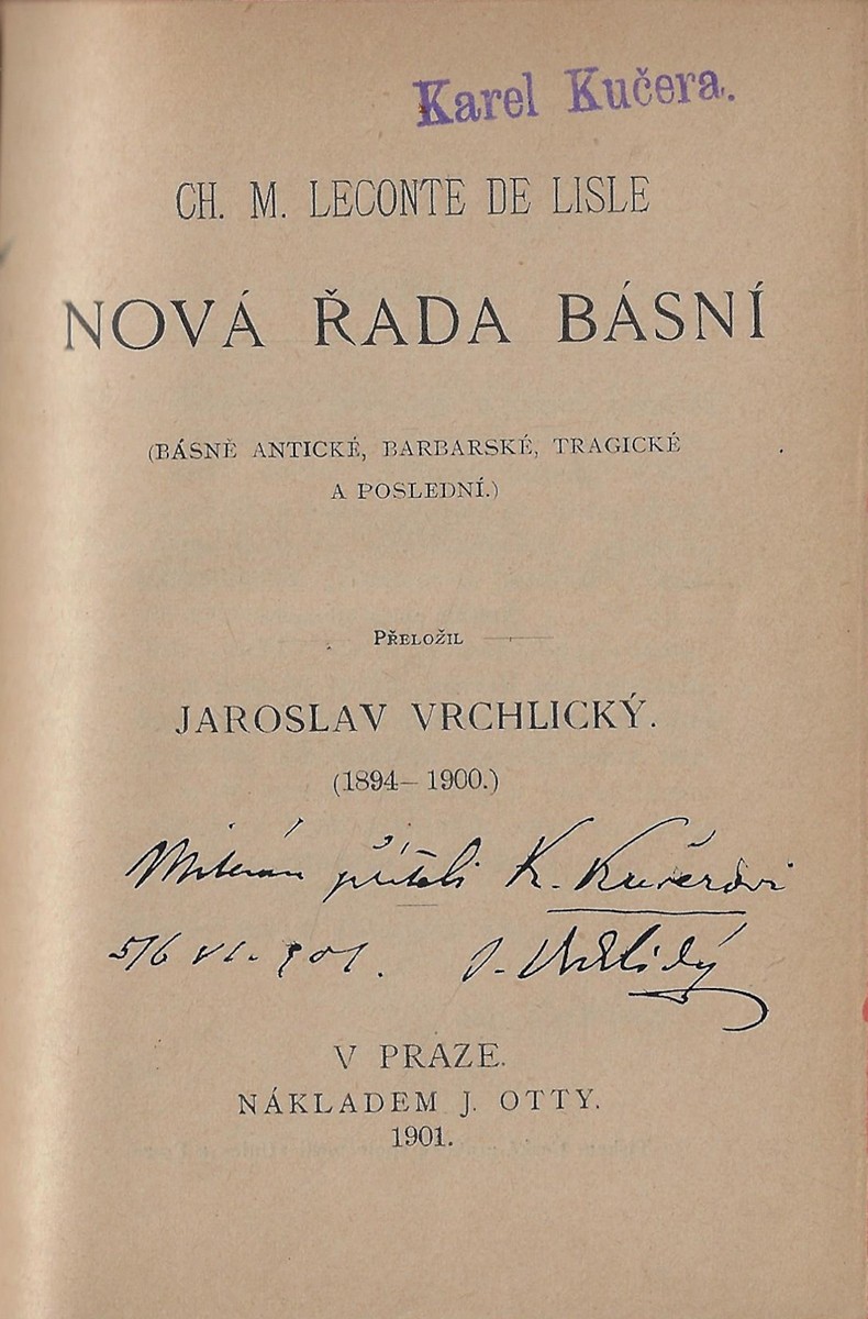Jaroslav Vrchlický (1853 - 1912) - podpisy - Jaroslav Vrchlický