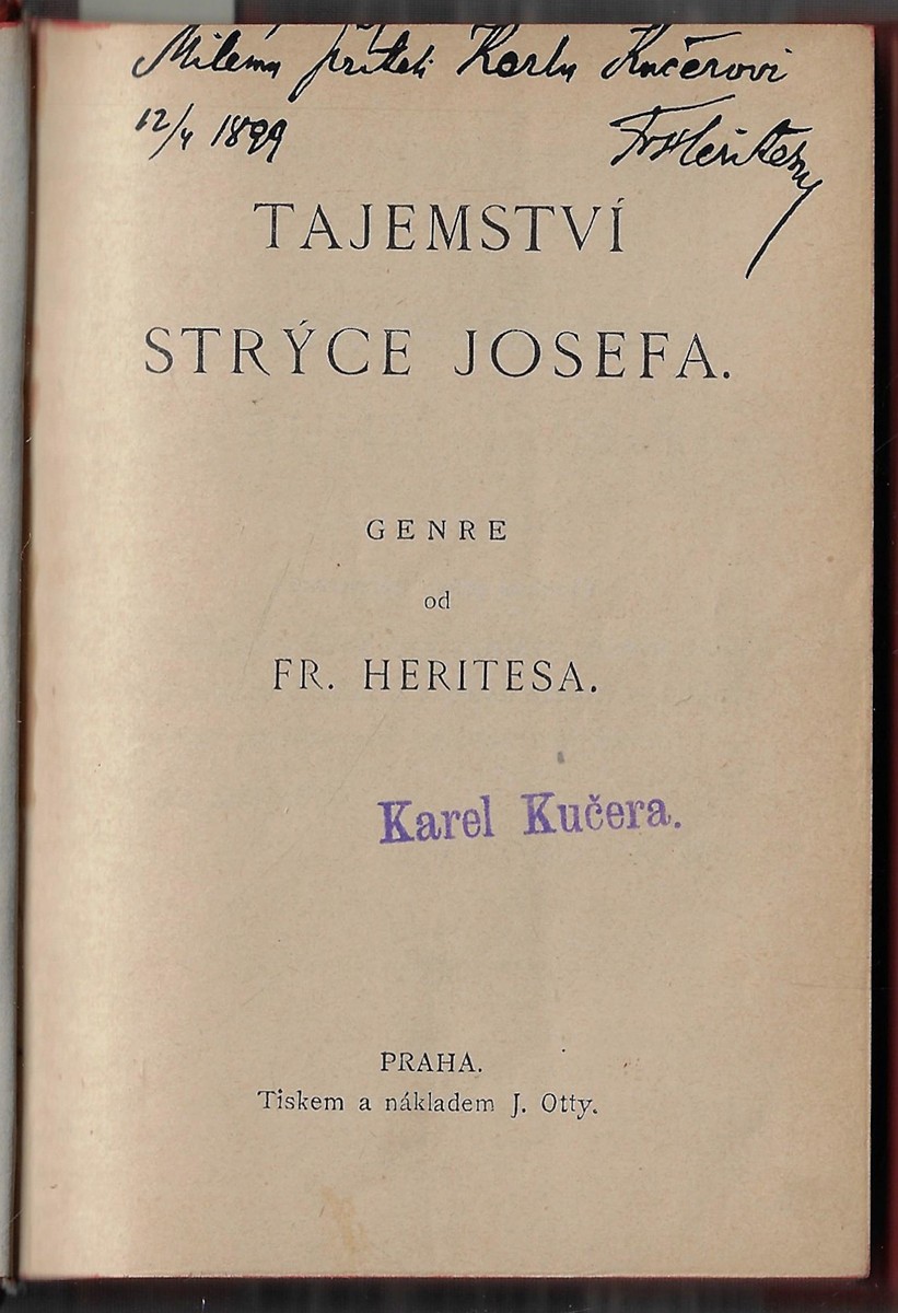 Jaroslav Vrchlický (1853 - 1912) - podpisy - František Herites a Jaroslav Vrchlický