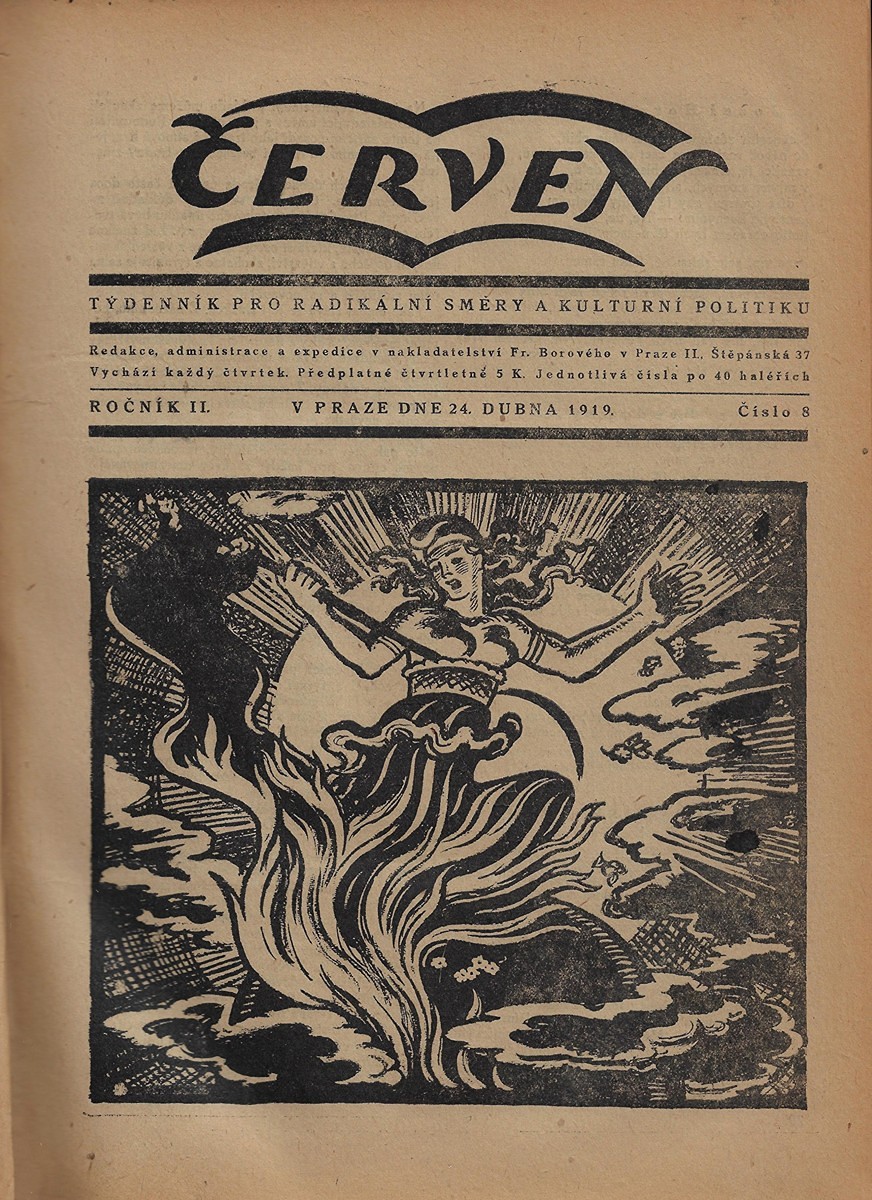 Václav Špála (1885 - 1946) - Červen. Ročník II. (1919-1920) / linoleum Josef Čapek, Václav Špála, Vlastislav Hofman a J. Rykr