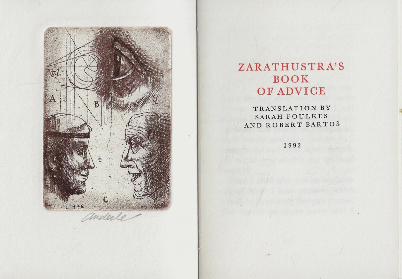 Jiří Anderle (1936) - Zaratrhustra's book of advice / lept Jiří Anderle