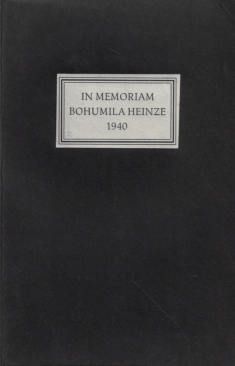 Bohumil Heinz (1894 - 1940) - In memoriam Bohumila Heinze 1940