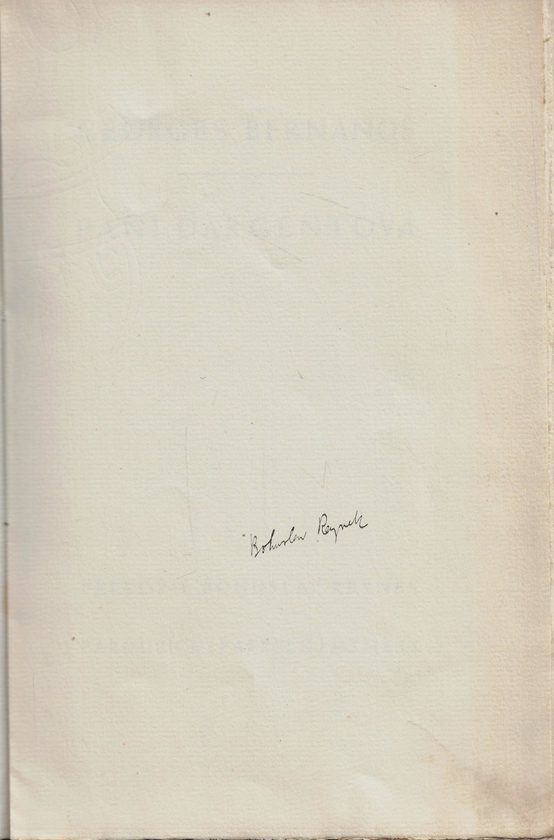 Bohuslav Reynek (1892 - 1971) - podpis - Paní Dargentová / Georges Bernanos ; překlad Bohuslav Reynek