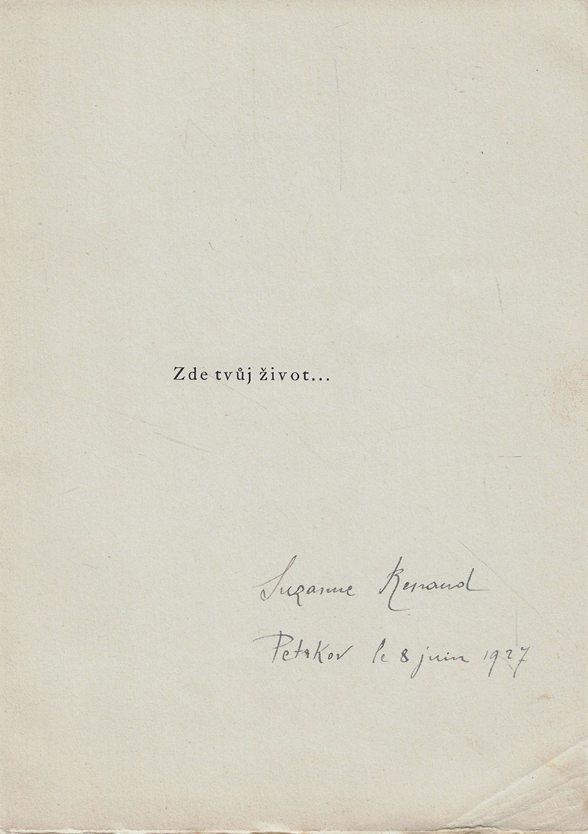 Suzanne Renaud (1889 - 1964) - podpis - Zde tvůj život... / Suzanne Renaud ; přeložil Bohuslav Reynek