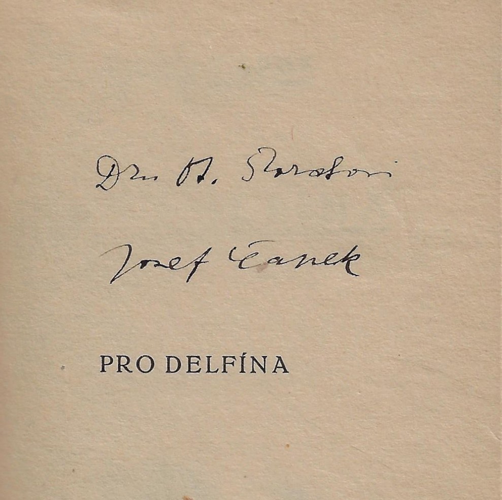 Josef Čapek (1887 - 1945) - podpis - Pro delfína / Josef Čapek