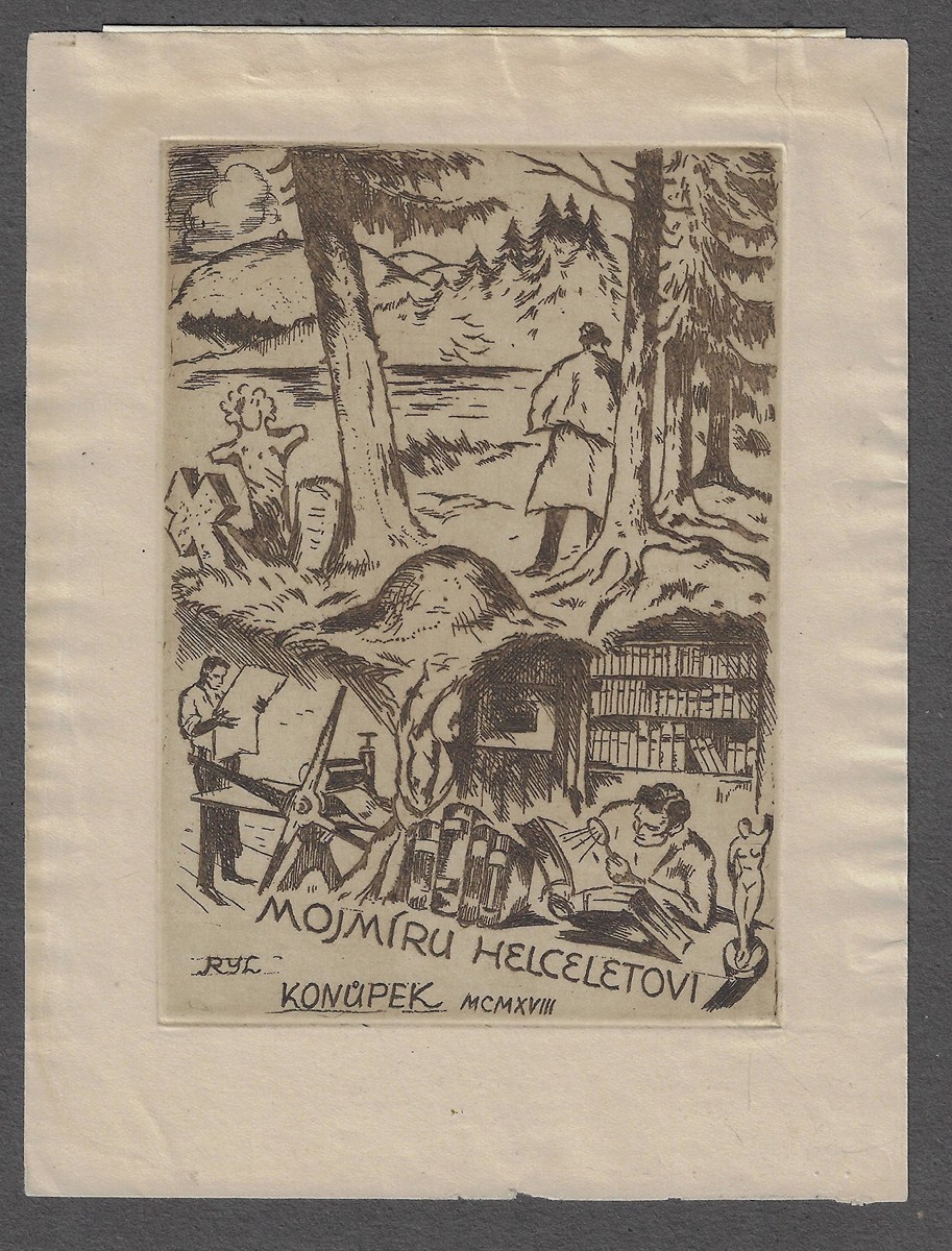 Jan Konůpek (1883 - 1950) - Mojmíru Helceletovi ryl Jan Konůpek