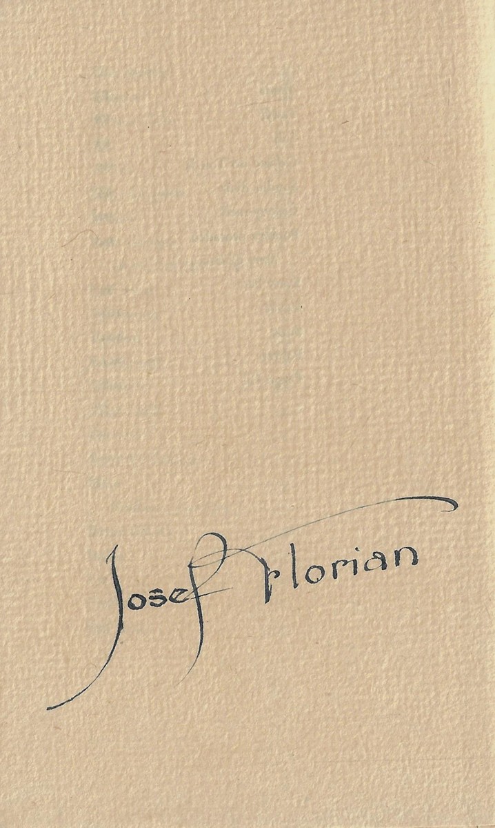 Josef Florian (1873 - 1941) - podpis - Legenda o Cidu Campeadorovi / Alexandre Arnoux ; přeložil Josef Florian