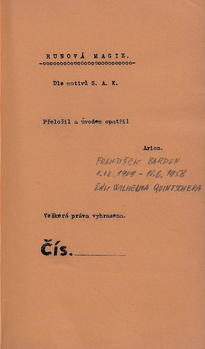 Runová magie / Siegfried Adolf Kummer ; překlad František Bardon