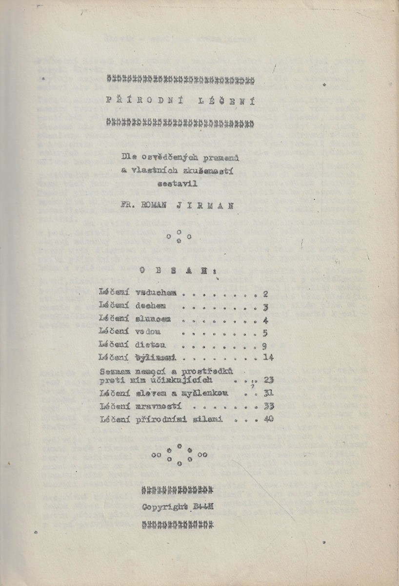 František Roman Jirman (1895 - 1971) - Přírodní léčení / František Roman Jirman