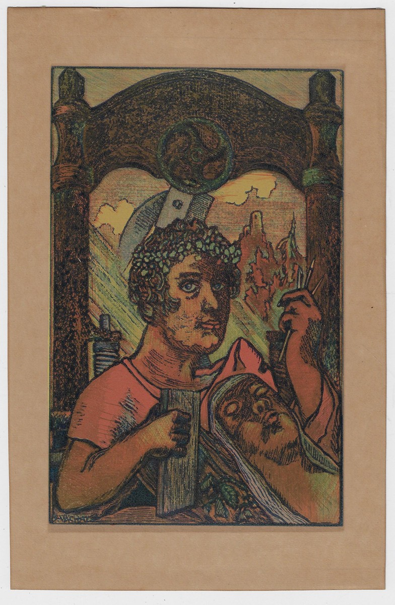 Josef Váchal (1884 - 1969) - Pětibarevný dřevoryt / Josef Váchal