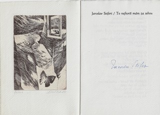 Jaroslav Seifert (1901 - 1986) - podpis - To nejhorší mám za sebou / Jaroslav Seifert ; lepty Jiří Šindler