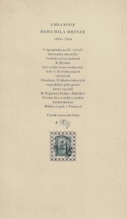 Bohumil Heinz (1894 - 1940) - Z díla rytce Bohumila Heinze