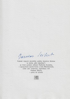Vladimír Komárek (1928 - 2002) - podpis - Pražský triptych / Jaroslav Seifert