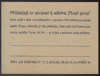 Toyen (1902 - 1980) - O Písni písní / Miloslav Novotný ; kresba Toyen