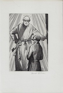 Pavel Šimon (1920 - 1958) - podpis - Je nás šest / Petr Bezruč ; lepty Pavel Šimon