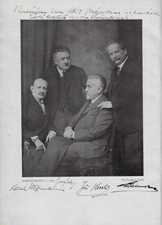 Josef Suk (1874 - 1935) - podpisy - Josef Suk, Ladislav Zelenka, Karel Hoffmann, Jiří Herold