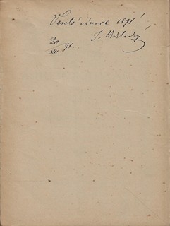 Jaroslav Vrchlický (1853 - 1912) - podpis - Očistec / Dante Alighieri ; přeložil Jaroslav Vrchlický