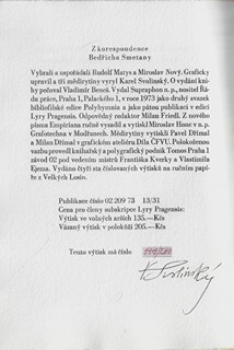 Karel Svolinský (1896 - 1986) - Z korespondence Bedřicha Smetany / mědirytiny Karel Svolinský