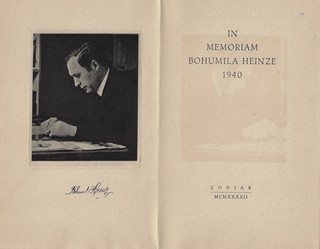 Bohumil Heinz (1894 - 1940) - In memoriam Bohumila Heinze 1940