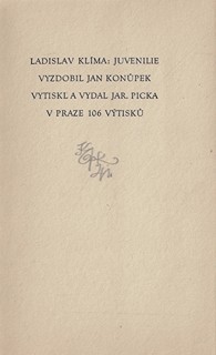 Jan Konůpek (1883 - 1950) - Juvenilie / Ladislav Klíma ; úprava Jan Konůpek