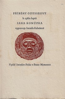 Jan Konůpek (1883 - 1950) - podpis - Příběhy Odysseovy / lepty Jan Konůpek ; písmo Oldřich Menhart