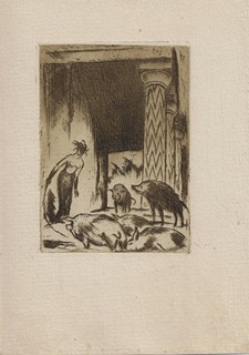 Jan Konůpek (1883 - 1950) - podpis - Příběhy Odysseovy / lepty Jan Konůpek ; písmo Oldřich Menhart