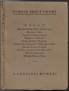 Bohuslav Reynek (1892 - 1971) - podpis - Poesie. Sešit první / linoryt Bohuslav Reynek