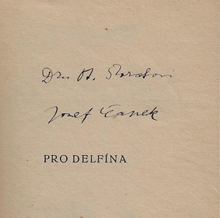 Josef Čapek (1887 - 1945) - podpis - Pro delfína / Josef Čapek