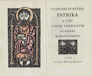 Michael Florian (1911 - 1984) - Vyznání svatého Patrika / kolorované dřevoryty Michael Florian