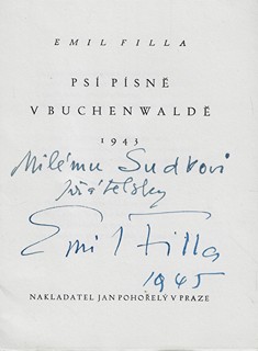 Emil Filla (1882 - 1953) - podpis - Psí písně v Buchenwaldě 1943 / Emil Filla