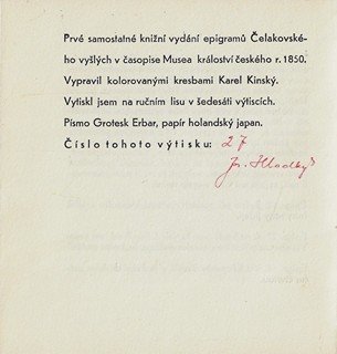 Karel Kinský (1901 - 1969) - Nové kvítí / František Ladislav Čelakovský ; kolorované ilustrace Karel Kinský