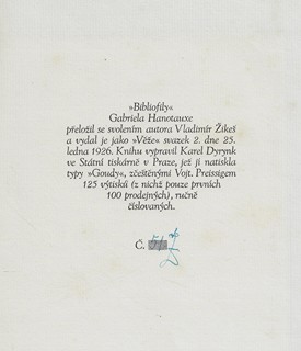 Josef Hodek (1888 - 1973) - Bibliofilové / Gabriel Hanotaux ; dřevoryt Josef Hodek