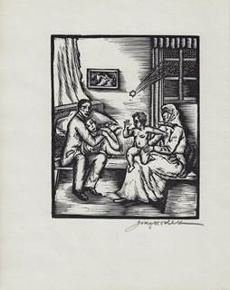 Josef Hodek (1888 - 1973) - podpis - Pohádka o zázračném dítěti / A.C. Nor ; dřevoryty Josef Hodek
