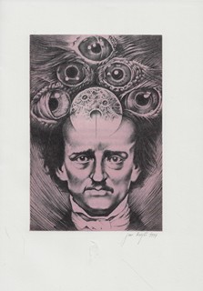 Jan Krejčí (1942 - 2001) - Havran ; Krkavec / Edgar Allan Poe ; litografie Jan Krejčí