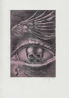 Jan Krejčí (1942 - 2001) - Havran ; Krkavec / Edgar Allan Poe ; litografie Jan Krejčí