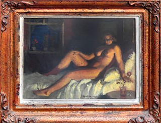 Tomáš Josef Blažek (1884 - 1962) - "Akt s červeným květem"
