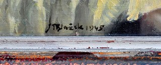 Tomáš Josef Blažek (1884 - 1962) - "Akt s červeným květem"