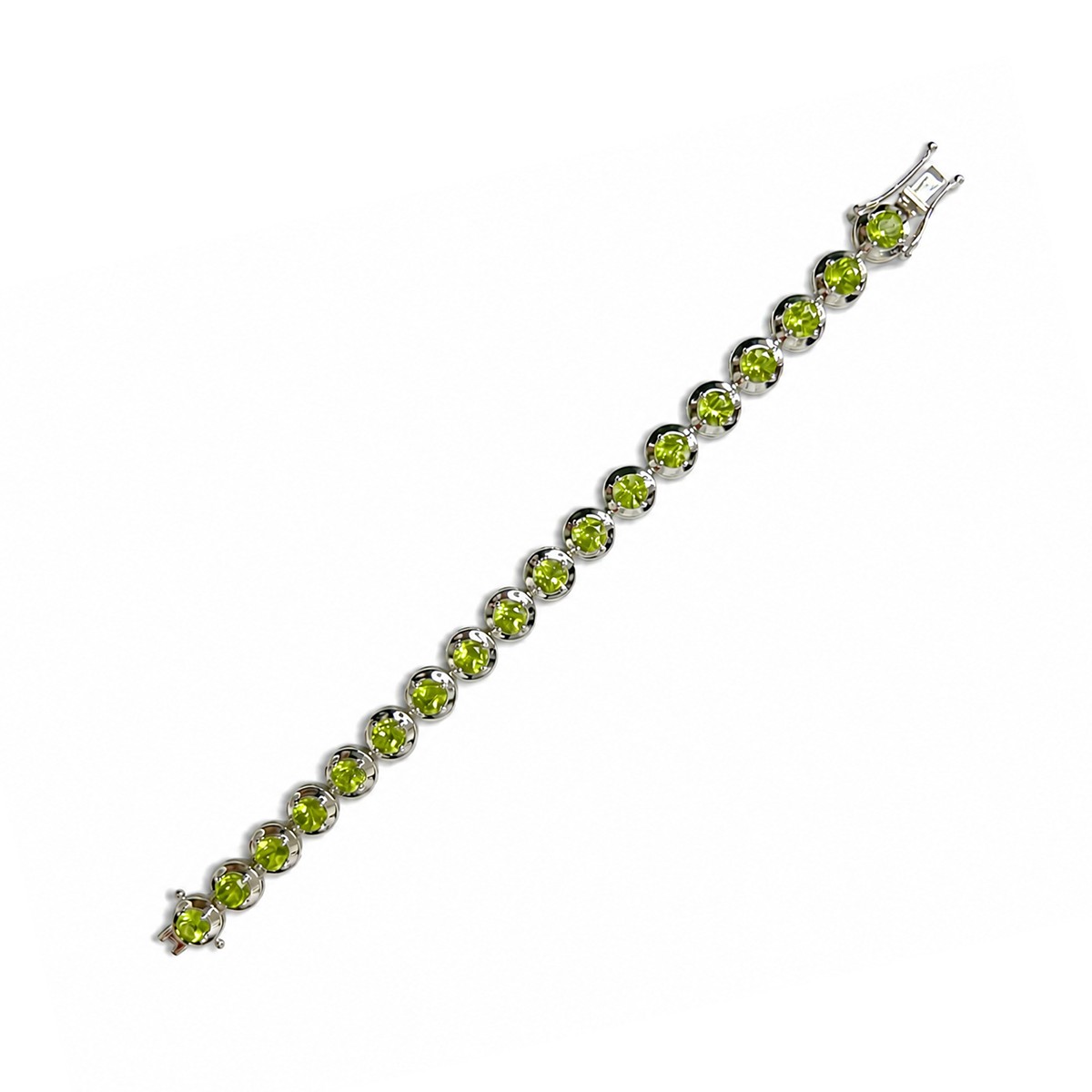 Stříbrný vintage náramek s peridoty