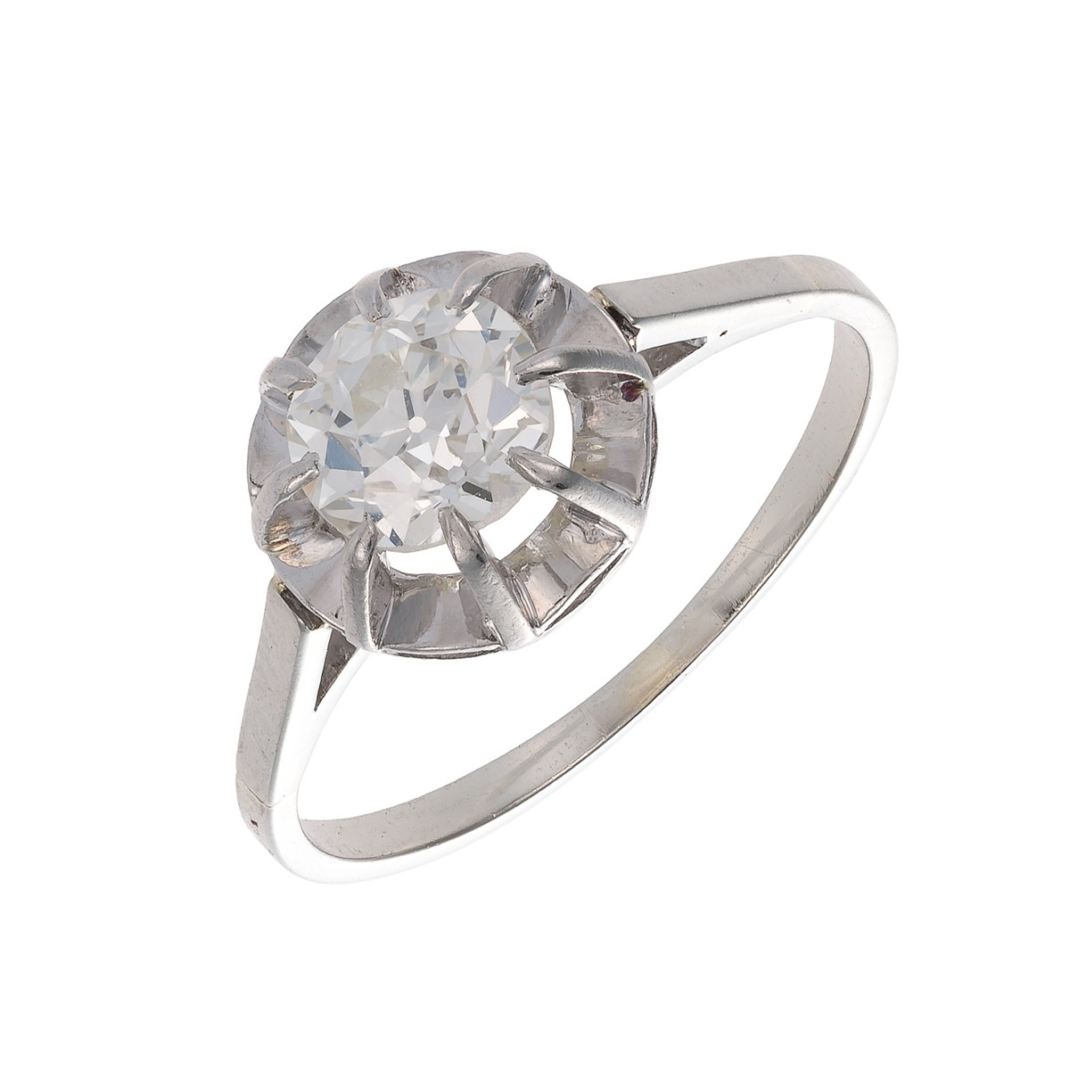 Starožitný diamantový solitér Old Europe 0,65 ct - certifikováno