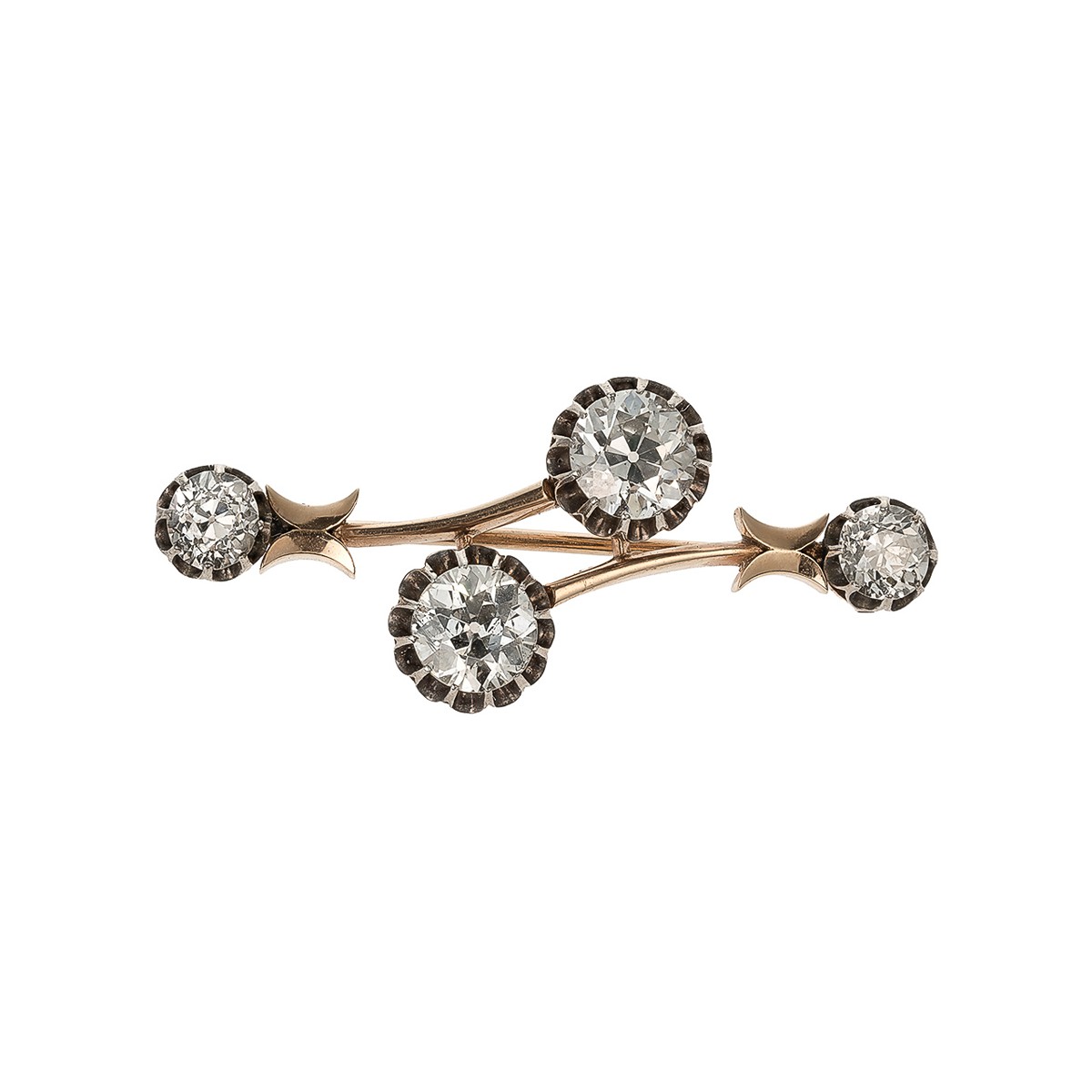 Elegantní diamantová brož Old Europe, 4,68 ct - certifikováno, odhadní cena 381 700 Kč