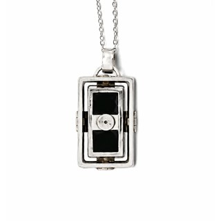 Stříbrný náhrdelník Art Deco s onyxem a markazity