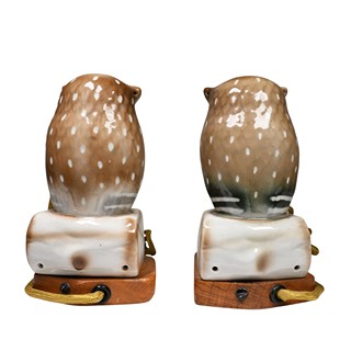 Párové porcelánové lampy - sovy