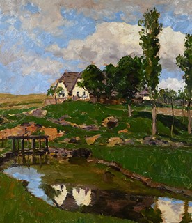 Vojtěch Hynek Popelka (1888 - 1961) - Chalupa s rybníkem