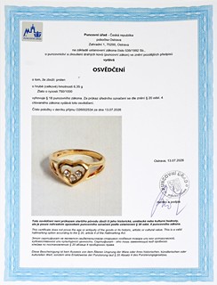 Chopard Happy Diamonds – luxusní prsten se srdíčkem a pohyblivými diamanty - originál